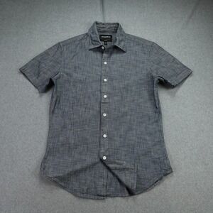 Bonobos Shirt Mens Small Short Blue Button Front Tailored Fit Preppy Chambray